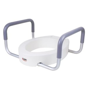 lot 6939 image: Carex 3.5-Inch Raised Toilet Seat with Arms, Elongated