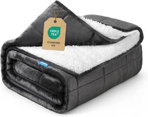 lot 6947 image: Weighted Blanket 20 lb 60x80 inches Sherpa Fleece Throw