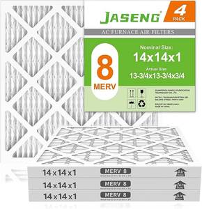 lot 6950 image: Dust Defense 14x14x0.75 MERV 8 Pleated HVAC Filters (4-Pack)