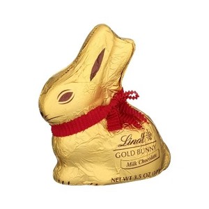 lot 6997 image: 4pack Lindt Easter Milk Chocolate Gold Bunny - 3.5oz