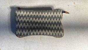 lot 40 image: Chevron Pattern Zip-Around Wallet with Leather Trim