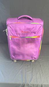 lot 59 image: IT Luggage Purple Carry-On Suitcase with Rainbow Trim