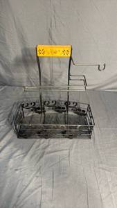 lot 80 image: Metal Wire bathroom Carrier with Yellow Handle