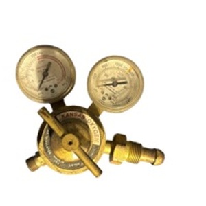 lot 82 image: Brass Pressure Regulator with Dual Gauges