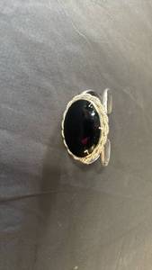 lot 106 image: Silver Black Onyx Statement bracelet