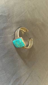 lot 107 image: Sterling Silver and Turquoise Cuff Bracelet