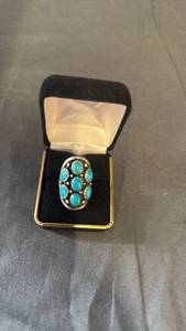 lot 110 image: Sterling Silver Turquoise Statement Ring