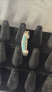 lot 117 image: Turquoise and Sterling Silver Cuff Bracelet