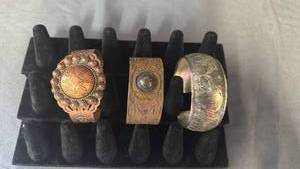 lot 120 image: Native American Style Copper Cuff Bracelet Set