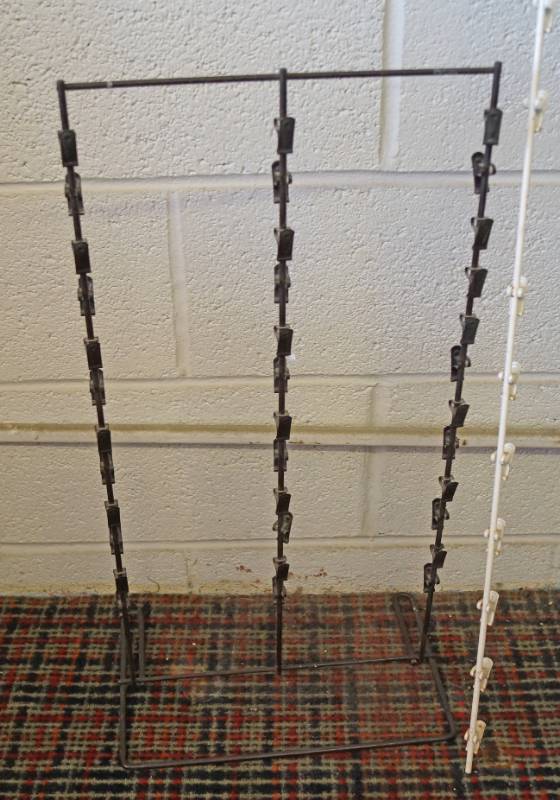 lot 1008 image: Two hanging Racks with Clips - Great for Retail or Organizing your Pantry