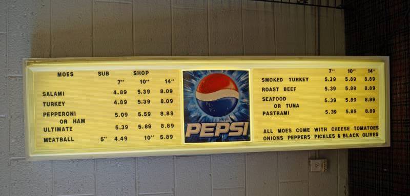 lot 1009 image: Large Lighted Pepsi Sign with LOTS of Letters