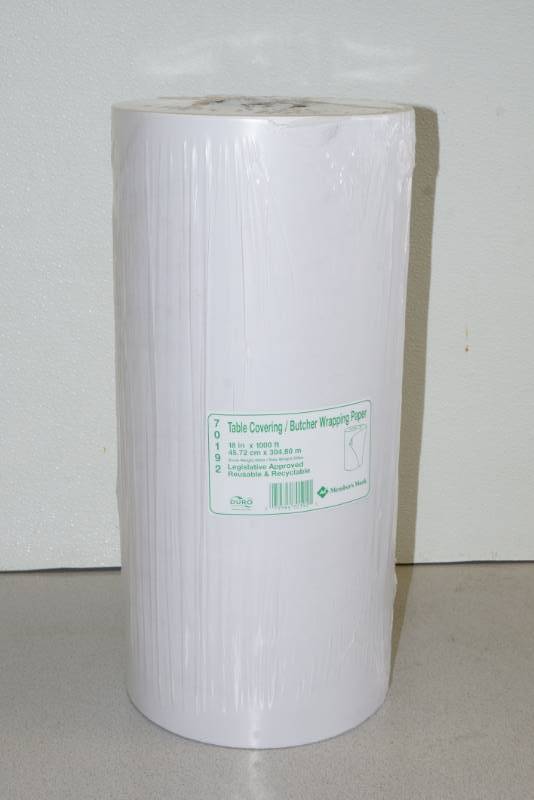 lot 1014 image: Butcher Paper  Table Cover Paper Roll - NEW in plastic 18 x 1000 ft