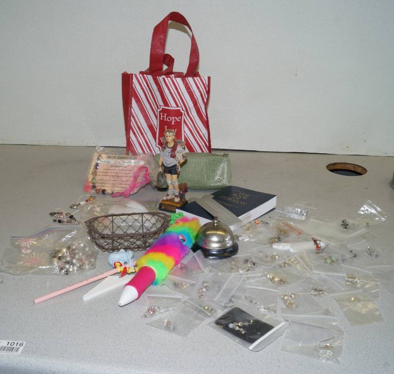 lot 1016 image: Large Lot of Fashion Earrings in Retail Bags and More - Cool Metal DISNEY Bookmark and more