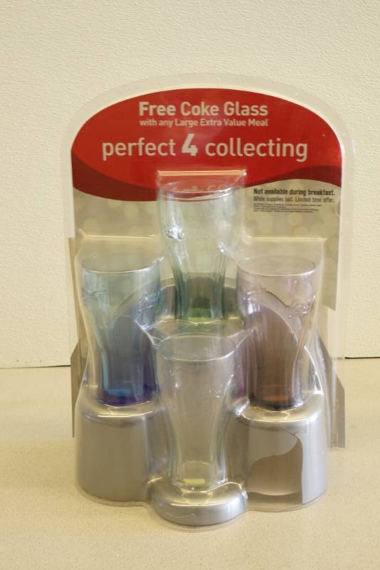 lot 1022 image: Collectible Coke Glasses in original Retail Display Packaging