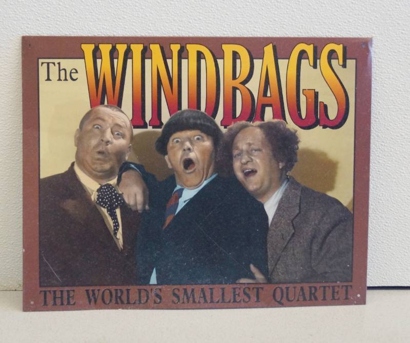 lot 1036 image: Three Stooges Metal Sign - The Windbags - The Worlds Smallest Quartet