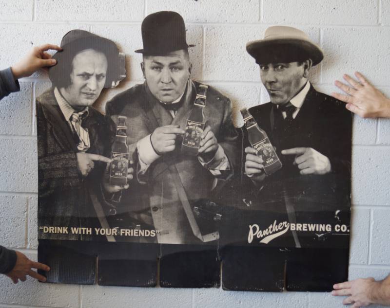 lot 1040 image: Three Stooges Life Size Cardboard Display - Collectors Item Drink With Your Friends