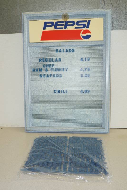 lot 1045 image: PEPSI Menu Display Board with Letters and Numbers