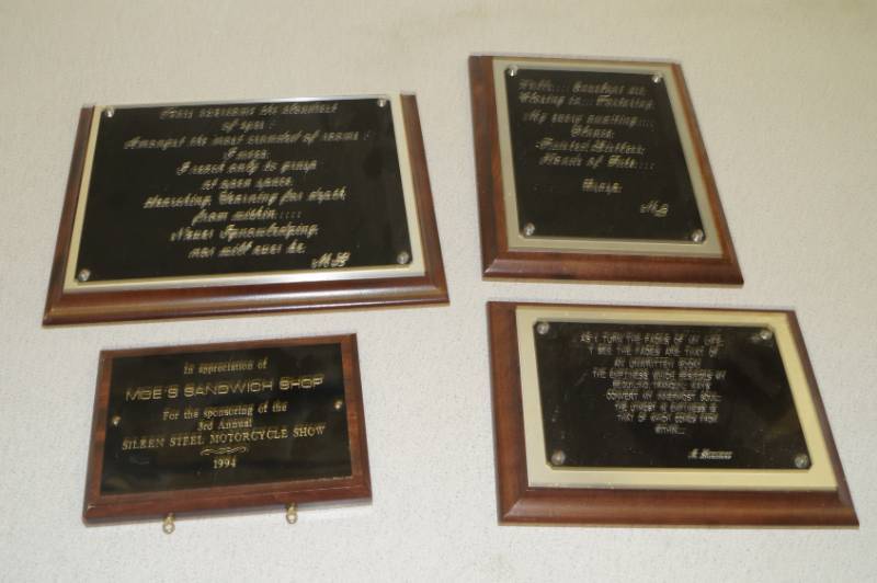 lot 1049 image: Misc Plaques and Awards - Own a Piece of Moes Sub Shop History