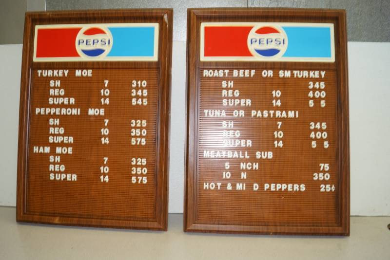 lot 1064 image: 2 PEPSI Menu Boards as Shown