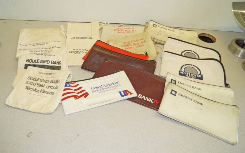 lot 1111 image: Huge Lot of Vintage Bank Bags