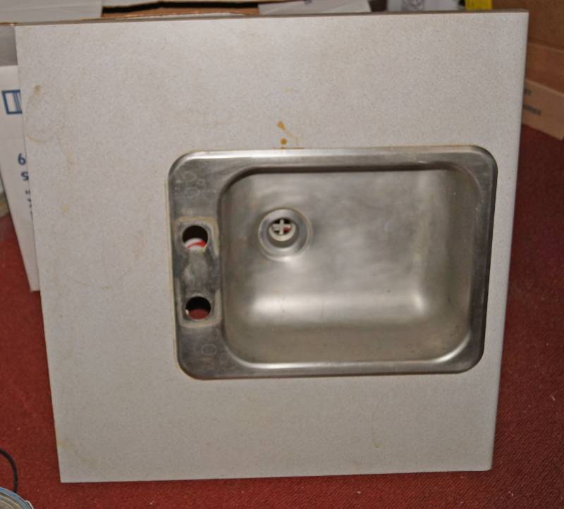 lot 1187 image: Small Stainless Bar Sink with Counter Top