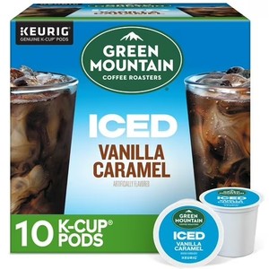 lot 3475 image: Green Mountain Coffee Roasters, Iced Vanilla Caramel K-Cup Coffee Pods, 10 Count (6 Boxes of 10 K-Cup Pods) BB Apr 2026