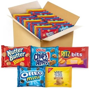 lot 3476 image: OREO, CHIPS AHOY, Nutter Butter, RITZ &amp Wheat Thins Cookie &amp Cracker Variety Pack, 50 Snack Packs BB Apr 2025