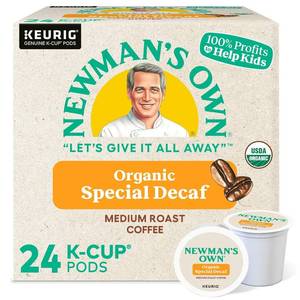 lot 3510 image: Newmans Own Organics Special Blend Decaf, Single-Serve Keurig K-Cup Pods, Medium Roast Coffee, 24 Count BB APR 2027