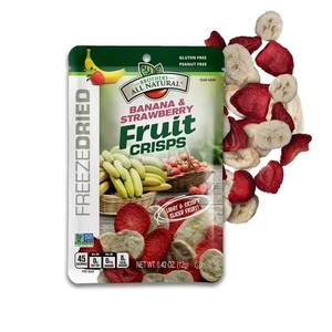 lot 3555 image: Brothers All Natural Freeze Dried Fruit Crisps, Banana Strawberry, 0.42 Oz (Pack of 12), Made with 100% Fruit, Gluten Free, Soy Free, Vegan, Healthy Snack, Lunch Box Ready BB NOV 2025