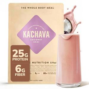 lot 3585 image: Ka Chava Whole Body Meal Shake Coconut Acai 2 lb   Vegan Protein Powder with 85 Superfoods & Greens   Plant-Based Meal Replacement   Probiotics & Digestive Enzymes   Gluten & Dairy Free (15 Servings). BB FEB 2026