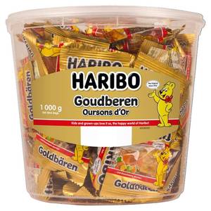 lot 3590 image: Haribo Gold Bears  Goldb ren, 100 Mini Bags, 980g Tub. BB MAY 2024