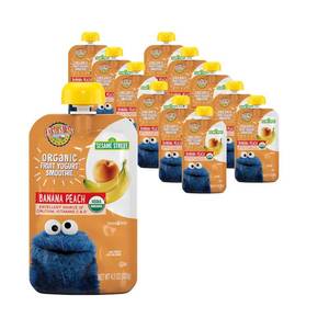 lot 3623 image: Earths Best Organic Yogurt Smoothie Pouches, 24 Months, Fruit Yogurt Smoothie for Toddlers 24 Months and Up, Banana Peach, 4.2 Ounce Resealable Pouch (Pack of 12) BB JAN 2027