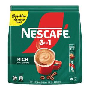 lot 3641 image: Nescafe 3 In1 Rich Premix Coffee 25 Sticks 450g. BB NOV 2024