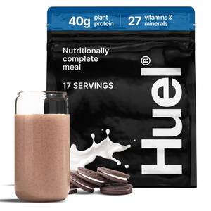 lot 3679 image: Huel Black Edition  Cookies and Cream 40g Vegan Protein Powder  Nutritionally Complete Meal Replacement  27 Vitamins and Minerals, Gluten Free  17 Servings - See pictures, Bag Punctured at the top above the seal line. BB DEC 2026 SOLD AS IS&nbsp