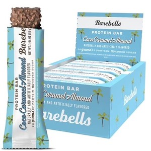 lot 3697 image: Barebells Protein Bars Coconut Caramel Almond - 12 Count, 20g High Protein Treats - Chocolate Nutrition Bar with 1g Total Sugars - On-The-Go Breakfast or Post-Workout Snack. BB NOV 2026