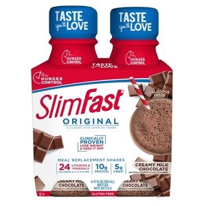 lot 3734 image: SlimFast Original Meal Replacement Shakes - Creamy Milk Chocolate - 11 fl oz4pk BB JUN 25