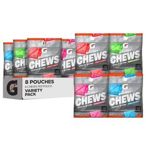 lot 3758 image: Gatorade Energy Chews, 4 Flavor Variety Pack, Caffeine Free, B12, 1.06 oz - 100 Calorie Pouches, (8 Pack) BB JULY 26