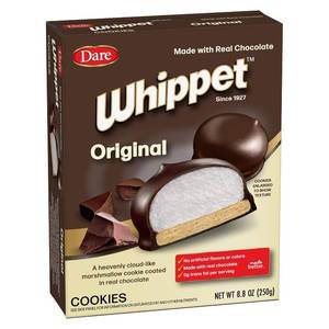 lot 3772 image: Dare Whippet Cookies, Original, Single Pack (14 Cookies)   Made with Real Chocolate, Cloud-Like Marshmallow, 100% Peanut Free, 8.8 Oz box May 26