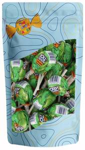 lot 3784 image: One Flavor Candy Jollies Ranchers Lollipop Lolli Pops Bulk in Resealable Bag (Green Apple, Pack of 40). BB APR 26