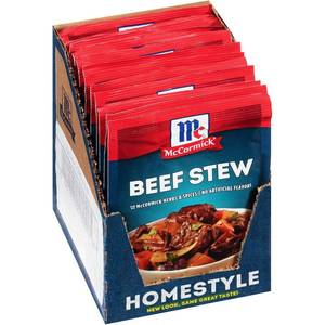 lot 3845 image: McCormick Beef Stew Seasoning Mix, 1.5 oz (Pack of 12) BB DEC 25