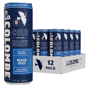 lot 3929 image: La Colombe Coffee, Cold Brew Black, Unsweetened, 11 fl oz Cans (Pack of 12), Coffeehouse Quality, Natural Sweetness, Specialty Grade Coffee Beans, Ready-to-Drink On-the-Go. BB AUG 28