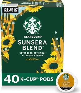 lot 3938 image: Starbucks K-Cup Coffee Pods, Sunsera Blend For Keurig Coffee Makers, 100% Arabica, 1 Box (40 Pods) BB MAY 26