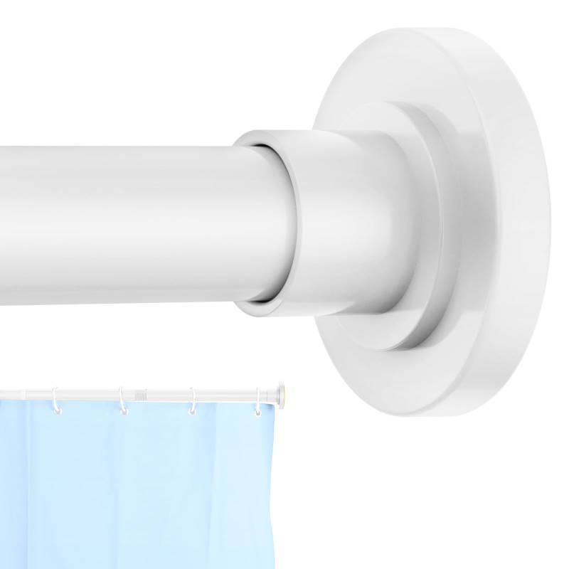 lot 2081 image: CorkLatta White Shower Curtain Rod 31 to 43 Inch,1 Inch Diameter Adjustable Spring Tension Stainless Steel Telescoping Rod,Easy Install,No Rust Retail $16.24