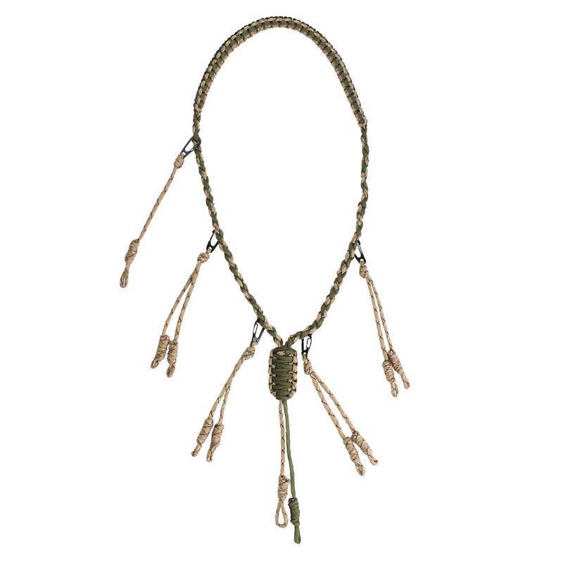 lot 2070 image: Duck Call Lanyard with Removable Drops 550 Paracord Hand Braided Secures 5 Calls Military Grade Adjustable Loops for Hunting Goose,Varmint, Predator, Deer or Duck Calls Retail $15.99
