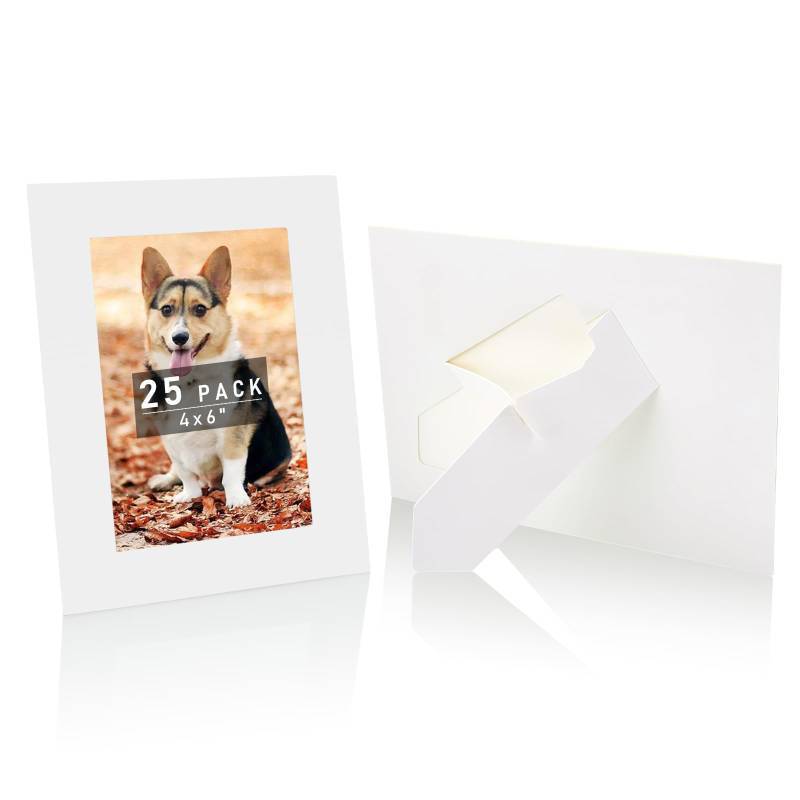 lot 2080 image: 4x6 Inch Paper Picture Frames with Easel,White Paper Photo Frame Display Window 3.5x5.5 Inch,DIY Cardboard Photo Frame for Family Photos,Artwork,Office,Home Decoration 25PCS Retail $9.97