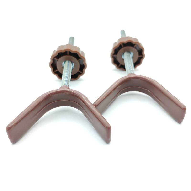 lot 2058 image: Baby Gate Banister Adapter Y-Spindle Rods - for Pressure Mounted Baby and Pet Safety Stair Gates with Extra Long Wall Mounting Screws Rod & Bolts (Y-Brown-2 Pack) Retail $9.99