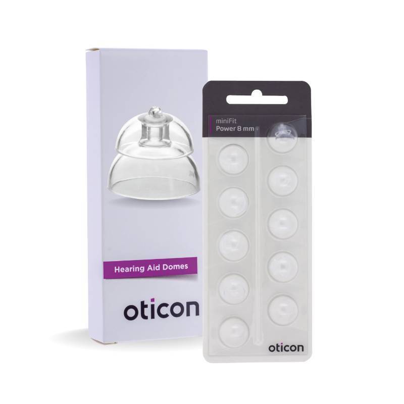 lot 2041 image: Genuine Oticon Hearing Aid Domes Minifit Power 8mm (0.31 inches - Medium), Oticon Branded OEM Denmark Replacements, Authentic Accessories for Optimal Performance - 3 Packs  30 Domes Total Retail $25.84