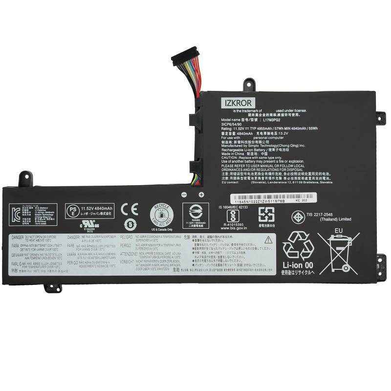 lot 2039 image: IZKROR L17M3PG2 57Wh Laptop Battery Replacement for Lenovo Legion Y7000-2019 Y545 Y540-15IRH Y530-15ICH-1060 Y7000P-1060 Series L17C3PG2 5B10W67380 SB10W67189 5B10Q88555 5B10T31045 5B10W69457 11.52V Retail $62.99