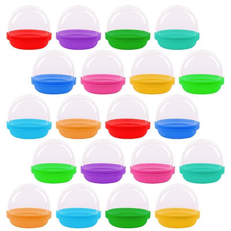 lot 2032 image: 2 Inch Capsules with Colored Lids, Set of 150, Small Containers for Mini ToyTrinkets Retail $42.71
