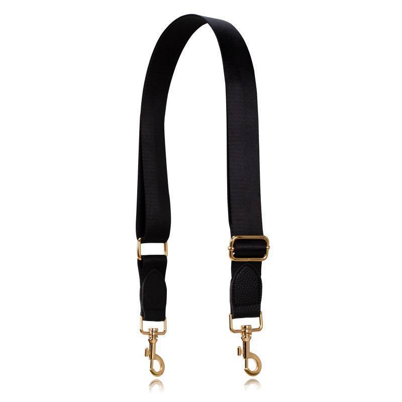 lot 2009 image: Allzedream Wide Purse Strap Replacement Crossbody Shoulder Bag Adjustable (Black Gold Leather) Retail $14.91